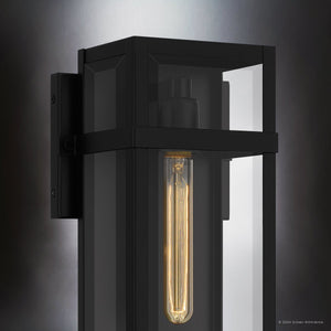Urban Ambiance - Wall Sconce - UQL10031 Modern Farmhouse Outdoor Wall Sconce, 18''H x 7.5''W x 5.5''D, Matte Black Finish, Penrith Collection - 