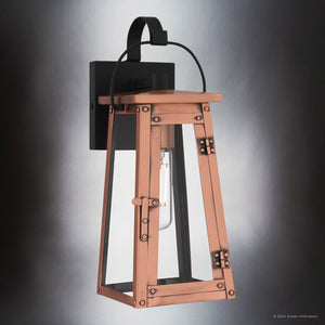 Urban Ambiance - Wall Sconce - UQL10050 Vintage Outdoor Wall Sconce, 14''H x 5.25''W x 6.25''D, Aged Copper Finish, Oslo Collection - 