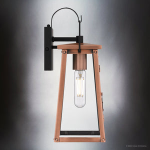 Urban Ambiance - Wall Sconce - UQL10050 Vintage Outdoor Wall Sconce, 14''H x 5.25''W x 6.25''D, Aged Copper Finish, Oslo Collection - 