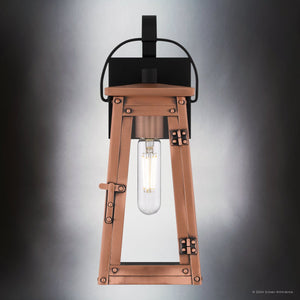 Urban Ambiance - Wall Sconce - UQL10050 Vintage Outdoor Wall Sconce, 14''H x 5.25''W x 6.25''D, Aged Copper Finish, Oslo Collection - 