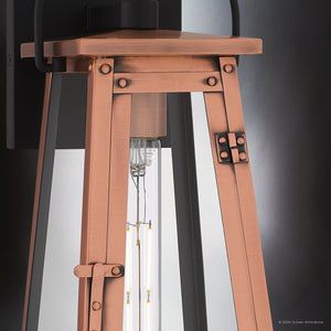 Urban Ambiance - Wall Sconce - UQL10051 Vintage Outdoor Wall Sconce, 16.5''H x 6''W x 7.25''D, Aged Copper Finish, Oslo Collection - 