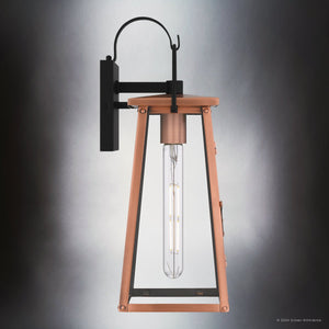 Urban Ambiance - Wall Sconce - UQL10051 Vintage Outdoor Wall Sconce, 16.5''H x 6''W x 7.25''D, Aged Copper Finish, Oslo Collection - 