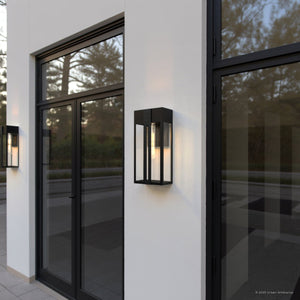 Urban Ambiance - Wall Sconce - UQL10060 Modern Outdoor Wall Sconce, 16.00''H x 7.50''W x 5.50''Dep, Matte Black Finish, Woburn Collection - 