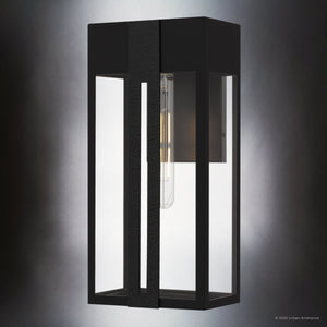 Urban Ambiance - Wall Sconce - UQL10060 Modern Outdoor Wall Sconce, 16.00''H x 7.50''W x 5.50''Dep, Matte Black Finish, Woburn Collection - 