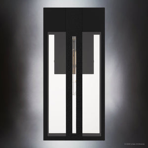 Urban Ambiance - Wall Sconce - UQL10060 Modern Outdoor Wall Sconce, 16.00''H x 7.50''W x 5.50''Dep, Matte Black Finish, Woburn Collection - 