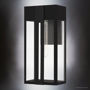 Urban Ambiance - Wall Sconce - UQL10060 Modern Outdoor Wall Sconce, 16.00''H x 7.50''W x 5.50''Dep, Matte Black Finish, Woburn Collection - 