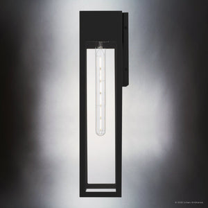Urban Ambiance - Wall Sconce - UQL10061 Modern Outdoor Wall Sconce, 20.00''H x 9.50''W x 5.50''Dep, Matte Black Finish, Woburn Collection - 