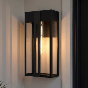 Urban Ambiance - Wall Sconce - UQL10061 Modern Outdoor Wall Sconce, 20.00''H x 9.50''W x 5.50''Dep, Matte Black Finish, Woburn Collection - 