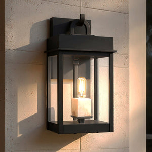Urban Ambiance - Wall Sconce - UQL10070 Casual Outdoor Wall Sconce, 13.00''H x 6.50''W x 6.25''Dep, Matte Black Finish, Bremerton Collection - 