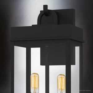 Urban Ambiance - Wall Sconce - UQL10071 Casual Outdoor Wall Sconce, 16.25''H x 8.00''W x 6.75''Dep, Matte Black Finish, Bremerton Collection - 