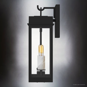 Urban Ambiance - Wall Sconce - UQL10071 Casual Outdoor Wall Sconce, 16.25''H x 8.00''W x 6.75''Dep, Matte Black Finish, Bremerton Collection - 