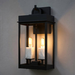 Urban Ambiance - Wall Sconce - UQL10071 Casual Outdoor Wall Sconce, 16.25''H x 8.00''W x 6.75''Dep, Matte Black Finish, Bremerton Collection - 