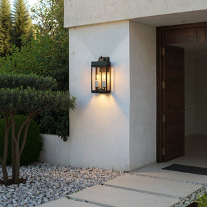 Urban Ambiance - Wall Sconce - UQL10071 Casual Outdoor Wall Sconce, 16.25''H x 8.00''W x 6.75''Dep, Matte Black Finish, Bremerton Collection - 