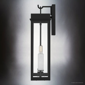 Urban Ambiance - Wall Sconce - UQL10072 Casual Outdoor Wall Sconce, 22.00''H x 9.50''W x 7.50''Dep, Matte Black Finish, Bremerton Collection - 
