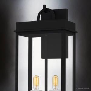 Urban Ambiance - Wall Sconce - UQL10072 Casual Outdoor Wall Sconce, 22.00''H x 9.50''W x 7.50''Dep, Matte Black Finish, Bremerton Collection - 