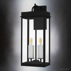 Urban Ambiance - Wall Sconce - UQL10072 Casual Outdoor Wall Sconce, 22.00''H x 9.50''W x 7.50''Dep, Matte Black Finish, Bremerton Collection - 