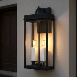 Urban Ambiance - Wall Sconce - UQL10072 Casual Outdoor Wall Sconce, 22.00''H x 9.50''W x 7.50''Dep, Matte Black Finish, Bremerton Collection - 