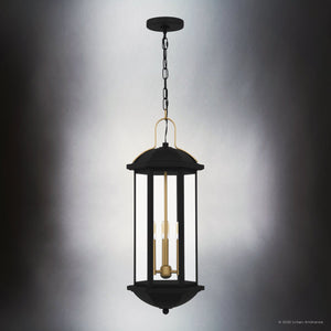 Urban Ambiance - Pendant - UQL10080 Transitional Outdoor Pendant, 26.50''H x 10.00''W x 10.00''Dep, Matte Black Finish, Richland Collection - 