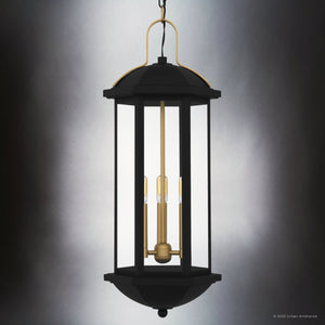 Urban Ambiance - Pendant - UQL10080 Transitional Outdoor Pendant, 26.50''H x 10.00''W x 10.00''Dep, Matte Black Finish, Richland Collection - 