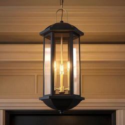 Urban Ambiance - Pendant - UQL10080 Transitional Outdoor Pendant, 26.50''H x 10.00''W x 10.00''Dep, Matte Black Finish, Richland Collection - 
