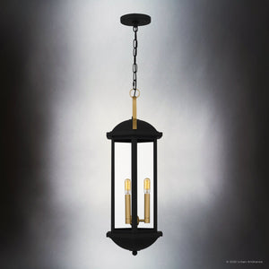 Urban Ambiance - Pendant - UQL10080 Transitional Outdoor Pendant, 26.50''H x 10.00''W x 10.00''Dep, Matte Black Finish, Richland Collection - 