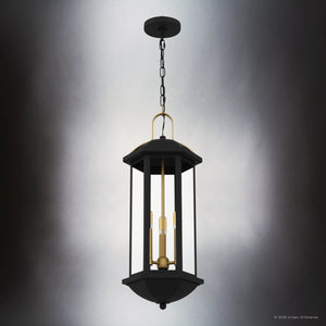 Urban Ambiance - Pendant - UQL10080 Transitional Outdoor Pendant, 26.50''H x 10.00''W x 10.00''Dep, Matte Black Finish, Richland Collection - 