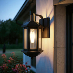 Urban Ambiance - Wall Sconce - UQL10081 Transitional Outdoor Wall Sconce, 15.25''H x 6.75''W x 7.25''Dep, Matte Black Finish, Richland Collection - 