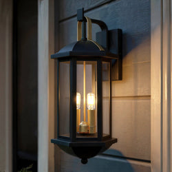 Urban Ambiance - Wall Sconce - UQL10082 Transitional Outdoor Wall Sconce, 19.75''H x 8.25''W x 8.75''Dep, Matte Black Finish, Richland Collection - 