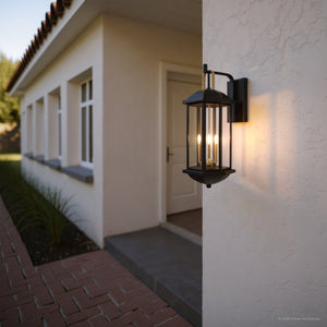 Urban Ambiance - Wall Sconce - UQL10083 Transitional Outdoor Wall Sconce, 26.25''H x 10.00''W x 10.75''Dep, Matte Black Finish, Richland Collection - 