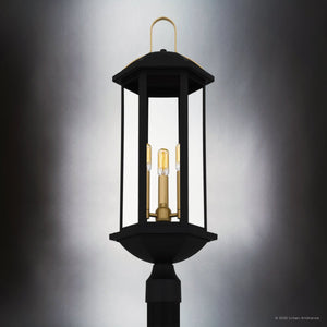 Urban Ambiance - Post Light - UQL10084 Transitional Outdoor Post Light, 28.00''H x 10.00''W x 10.00''Dep, Matte Black Finish, Richland Collection - 