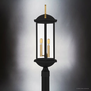 Urban Ambiance - Post Light - UQL10084 Transitional Outdoor Post Light, 28.00''H x 10.00''W x 10.00''Dep, Matte Black Finish, Richland Collection - 