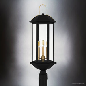 Urban Ambiance - Post Light - UQL10084 Transitional Outdoor Post Light, 28.00''H x 10.00''W x 10.00''Dep, Matte Black Finish, Richland Collection - 