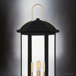 Urban Ambiance - Post Light - UQL10084 Transitional Outdoor Post Light, 28.00''H x 10.00''W x 10.00''Dep, Matte Black Finish, Richland Collection - 