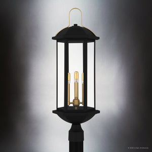 Urban Ambiance - Post Light - UQL10084 Transitional Outdoor Post Light, 28.00''H x 10.00''W x 10.00''Dep, Matte Black Finish, Richland Collection - 