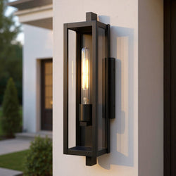 Urban Ambiance - Wall Sconce - UQL10090 Minimalist Outdoor Wall Sconce, 20.00''H x 4.75''W x 5.75''Dep, Matte Black Finish, Pacifica Collection - 