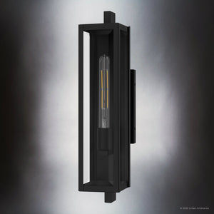 Urban Ambiance - Wall Sconce - UQL10090 Minimalist Outdoor Wall Sconce, 20.00''H x 4.75''W x 5.75''Dep, Matte Black Finish, Pacifica Collection - 