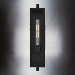 Urban Ambiance - Wall Sconce - UQL10090 Minimalist Outdoor Wall Sconce, 20.00''H x 4.75''W x 5.75''Dep, Matte Black Finish, Pacifica Collection - 