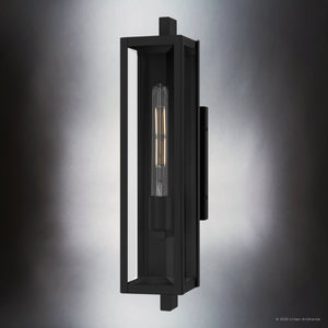 Urban Ambiance - Wall Sconce - UQL10090 Minimalist Outdoor Wall Sconce, 20.00''H x 4.75''W x 5.75''Dep, Matte Black Finish, Pacifica Collection - 