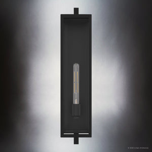 Urban Ambiance - Wall Sconce - UQL10091 Minimalist Outdoor Wall Sconce, 26.00''H x 5.50''W x 7.50''Dep, Matte Black Finish, Pacifica Collection - 
