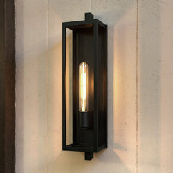 Urban Ambiance - Wall Sconce - UQL10091 Minimalist Outdoor Wall Sconce, 26.00''H x 5.50''W x 7.50''Dep, Matte Black Finish, Pacifica Collection - 