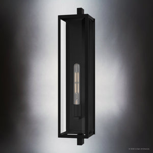 Urban Ambiance - Wall Sconce - UQL10091 Minimalist Outdoor Wall Sconce, 26.00''H x 5.50''W x 7.50''Dep, Matte Black Finish, Pacifica Collection - 