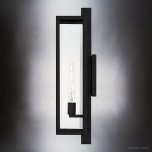 Urban Ambiance - Wall Sconce - UQL10091 Minimalist Outdoor Wall Sconce, 26.00''H x 5.50''W x 7.50''Dep, Matte Black Finish, Pacifica Collection - 