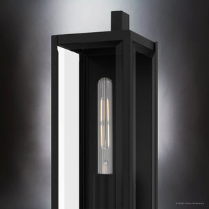 Urban Ambiance - Wall Sconce - UQL10092 Minimalist Outdoor Wall Sconce, 32.00''H x 6.50''W x 8.50''Dep, Matte Black Finish, Pacifica Collection - 
