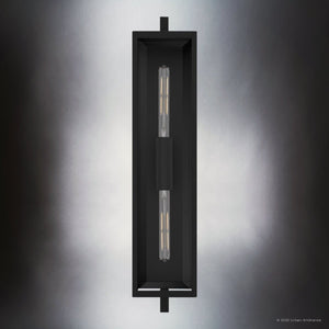 Urban Ambiance - Wall Sconce - UQL10092 Minimalist Outdoor Wall Sconce, 32.00''H x 6.50''W x 8.50''Dep, Matte Black Finish, Pacifica Collection - 