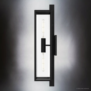 Urban Ambiance - Wall Sconce - UQL10092 Minimalist Outdoor Wall Sconce, 32.00''H x 6.50''W x 8.50''Dep, Matte Black Finish, Pacifica Collection - 