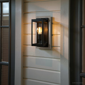 Urban Ambiance - Wall Sconce - UQL10110 Modern Outdoor Wall Sconce, 13.00''H x 5.00''W x 6.00''Dep, Earth Black Finish, Wheeling Collection - 