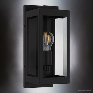Urban Ambiance - Wall Sconce - UQL10110 Modern Outdoor Wall Sconce, 13.00''H x 5.00''W x 6.00''Dep, Earth Black Finish, Wheeling Collection - 