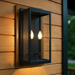 Urban Ambiance - Wall Sconce - UQL10112 Modern Outdoor Wall Sconce, 19.00''H x 7.00''W x 8.00''Dep, Earth Black Finish, Wheeling Collection - 