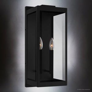 Urban Ambiance - Wall Sconce - UQL10112 Modern Outdoor Wall Sconce, 19.00''H x 7.00''W x 8.00''Dep, Earth Black Finish, Wheeling Collection - 