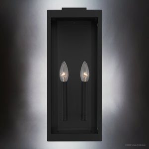 Urban Ambiance - Wall Sconce - UQL10112 Modern Outdoor Wall Sconce, 19.00''H x 7.00''W x 8.00''Dep, Earth Black Finish, Wheeling Collection - 